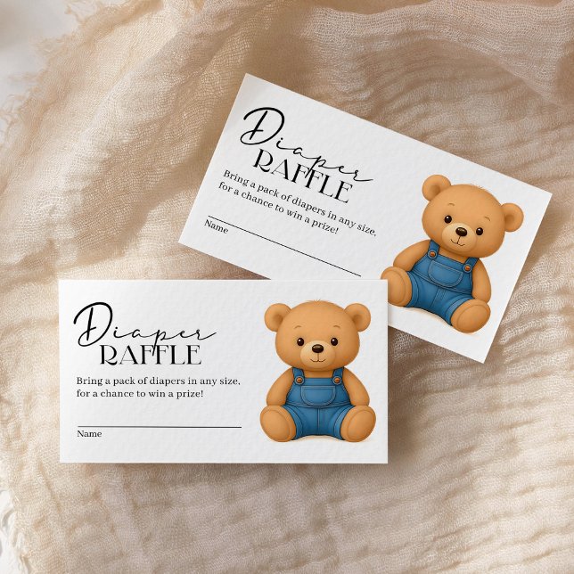 Denim Blue Jean Baby Shower Diaper Raffle Enclosure Card (Creator Uploaded)
