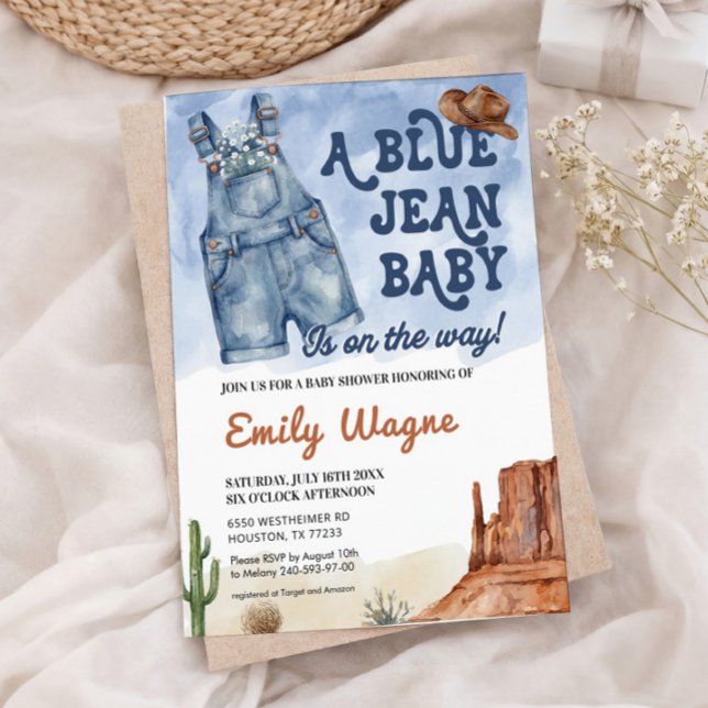 Denim Blue Jean Baby Shower Invitation (Creator Uploaded)
