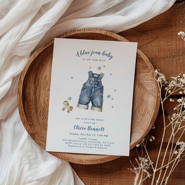 Denim Blue Jean Baby Shower Invitation (Creator Uploaded)