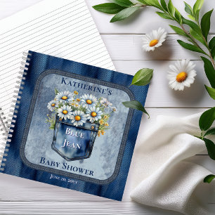 Denim Blue Jean   Daisies Baby Shower Guest Book