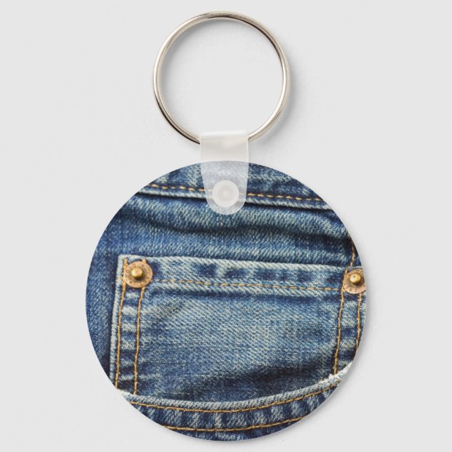 Denim - Blue Jean Pocket Key Ring (Front)