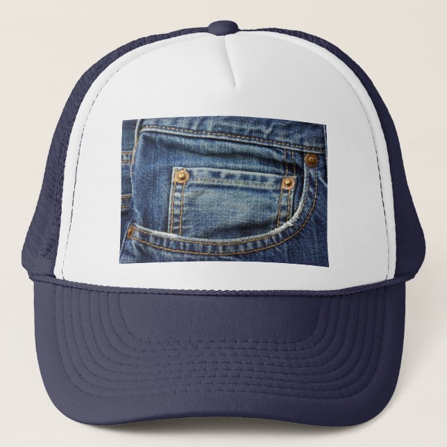 Denim - Blue Jean Pocket Trucker Hat (Front)