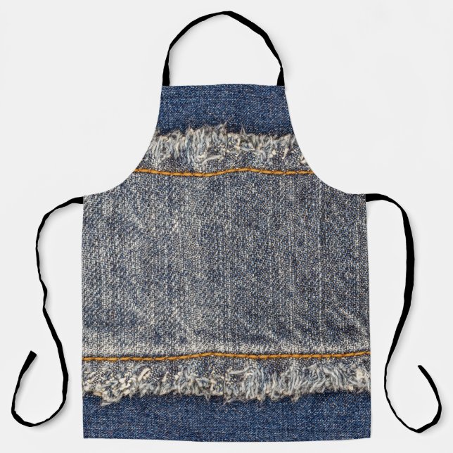 Denim Blue Jeans: Casual Double Patch Apron (Front)