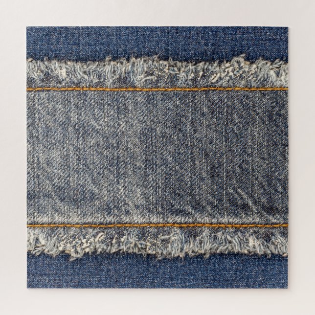 Denim Blue Jeans: Casual Double Patch Jigsaw Puzzle (Vertical)