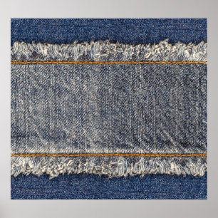 Denim Blue Jeans: Casual Double Patch Poster