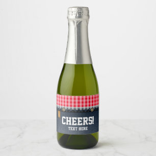 denim, blue jeans, cowboy, western sparkling wine label