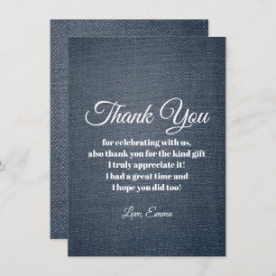denim, blue jeans, cowboy, western thank you card