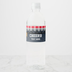 denim, blue jeans, cowboy, western water bottle label