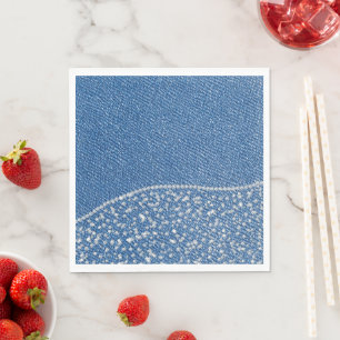 Denim Blue Jeans Diamond  Napkin