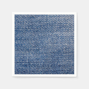 Denim Blue Jeans Faux Texture Rustic Napkin
