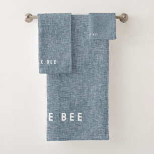 Denim Blue Jeans Look Bath Towel Set