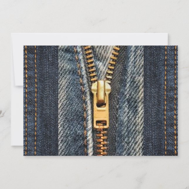 Denim Blue Jeans  Print Invitation (Front)
