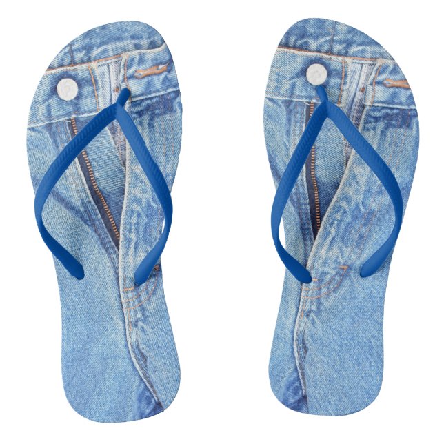 Denim blue jeans zipper jandals (Footbed)
