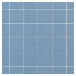 Denim Blue Large Gingham Checkered pattern Fabric