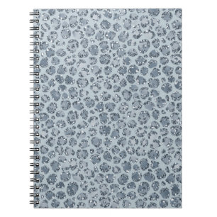 Denim Blue Leopard Print Glitter         Notebook