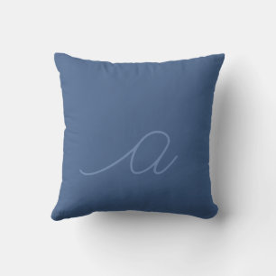 Denim Blue Lowercase Script Letter Cushion