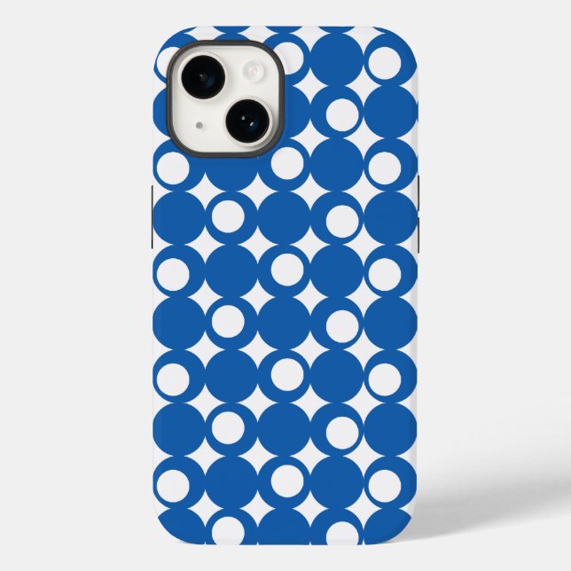 Denim Blue Mod Ball Design @ Emporio Moffa Case-Mate iPhone Case (Back)