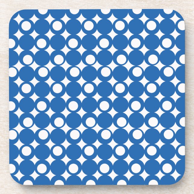 Denim Blue Mod Ball Design @ Emporio Moffa Coaster (Front)