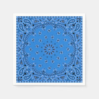 Denim Blue Paisley Bandanna Scarf BBQ Picnic Napki