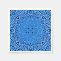 Denim Blue Paisley Bandanna Scarf BBQ Picnic Napki