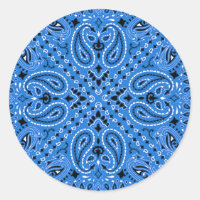 Denim Blue Paisley Western Bandanna Scarf Print