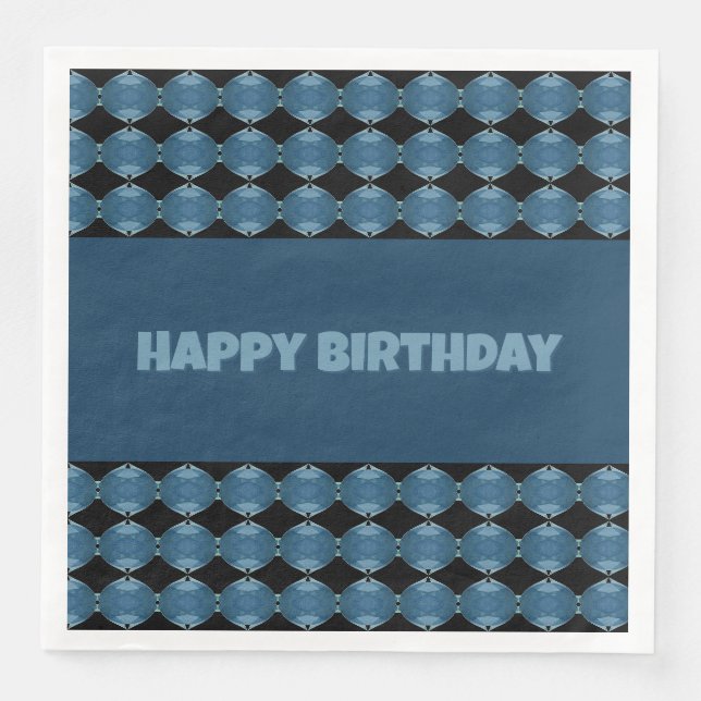 Denim Blue Patterned Napkin (Front)
