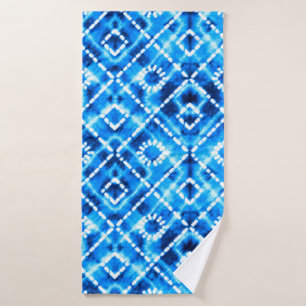 Denim blue tie die texture repeat modern pattern bath towel