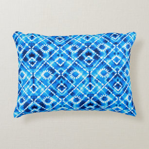 Denim blue tie die texture repeat modern pattern decorative cushion