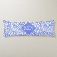 Denim Blue Watercolor Zebra Print | Monogram