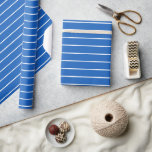 Denim Blue White Thin Horizontal Striped Wrapping Paper<br><div class="desc">Denim Blue and White Thin Horizontal Striped Wrapping Paper</div>