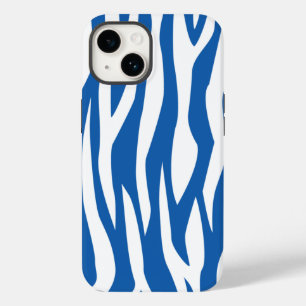 Denim Blue Zebra Print Case-Mate iPhone 14 Case