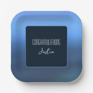 Denim Blues Colour Paper Plate