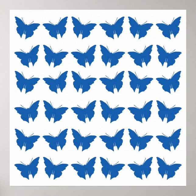 Denim Bold Butterflies Poster (Front)