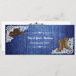 Denim Boots & Lace Wedding RSVP Cards