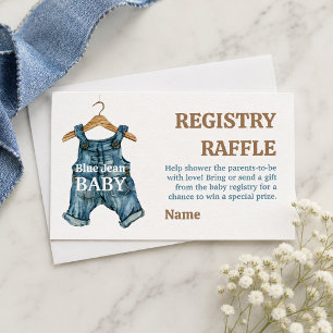 Denim Boy Blue Jean Baby Shower Registry Raffle Enclosure Card