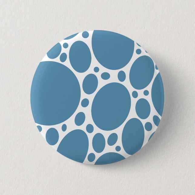 Denim Bule Bubbles 6 Cm Round Badge (Front)