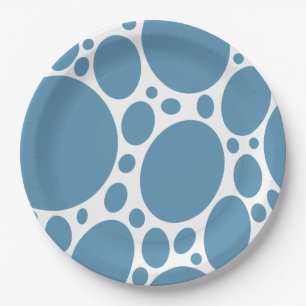 Denim Bule Bubbles Paper Plate