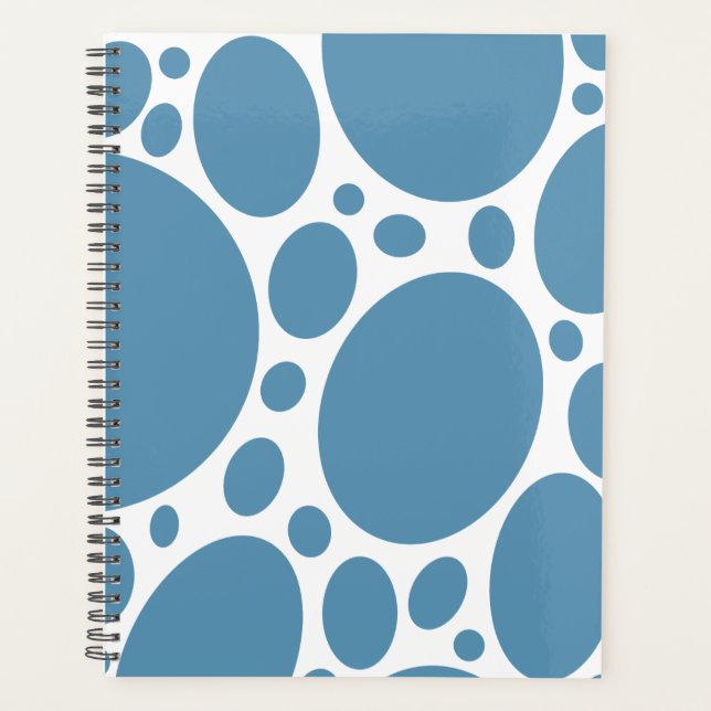 Denim Bule Bubbles Planner (Front)