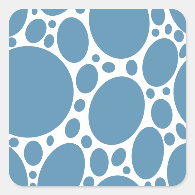 Denim Bule Bubbles Square Sticker (Front)