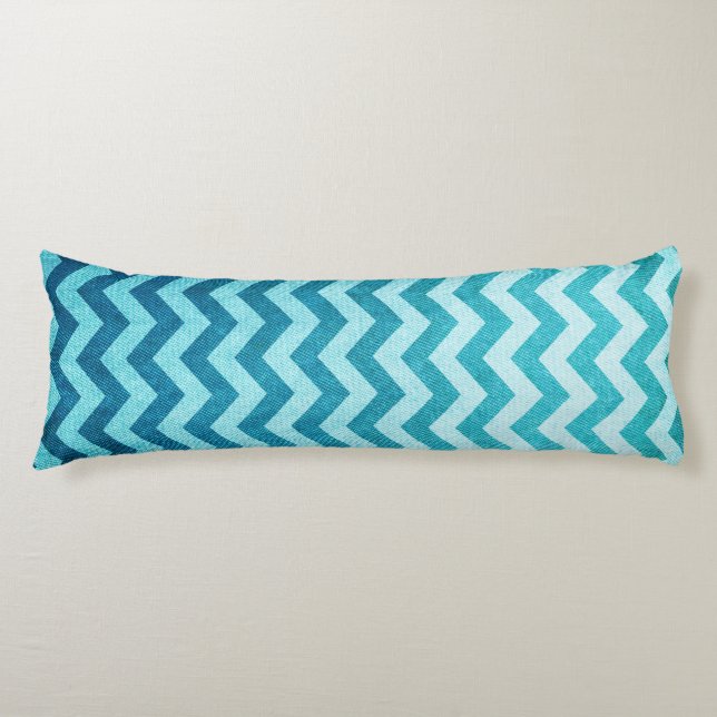 Denim Chevron by Shirley Taylor Body Cushion (Front)