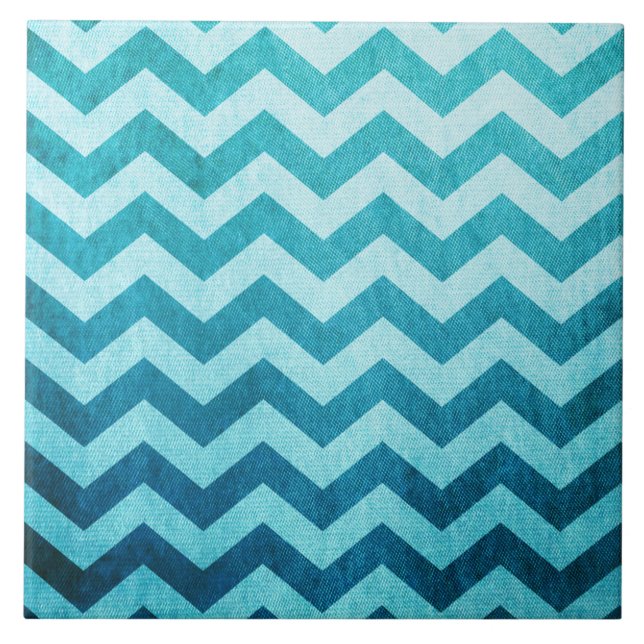 Denim Chevron by Shirley Taylor Tile (Front)