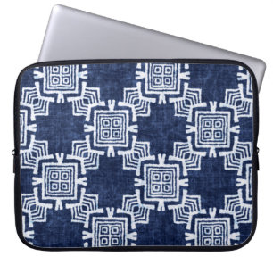 Denim coloured tribal ethnic seamless pattern laptop sleeve