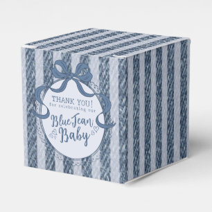 Denim Coquette Bow Blue Jean Baby Shower Favor Box