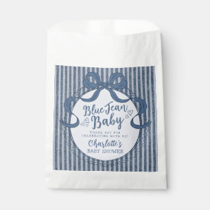 Denim Coquette Bow Blue Jean Baby Shower Favour Bags