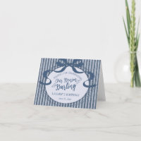 Denim Coquette Bow Blue Jean Birthday Thank You