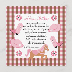 Denim Cowgirl Birthday Invitation