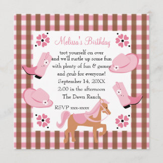 Denim Cowgirl Birthday Invitation