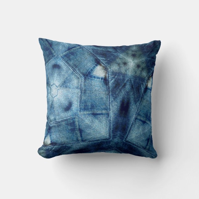 Denim Crazy Quilt Cushion (Front)