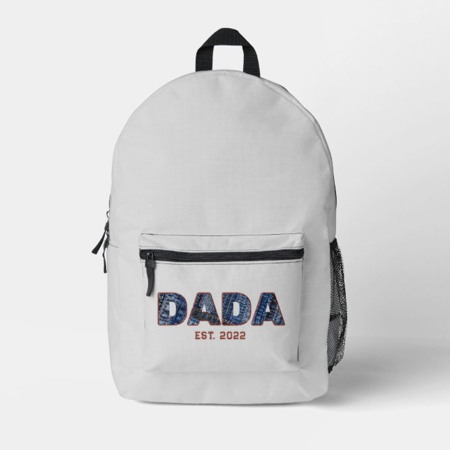 Denim DADA New Dad Gift Printed Backpack (Front)