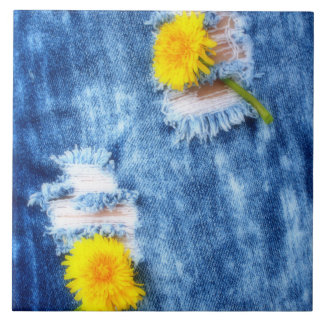 Denim Dandelions Tile